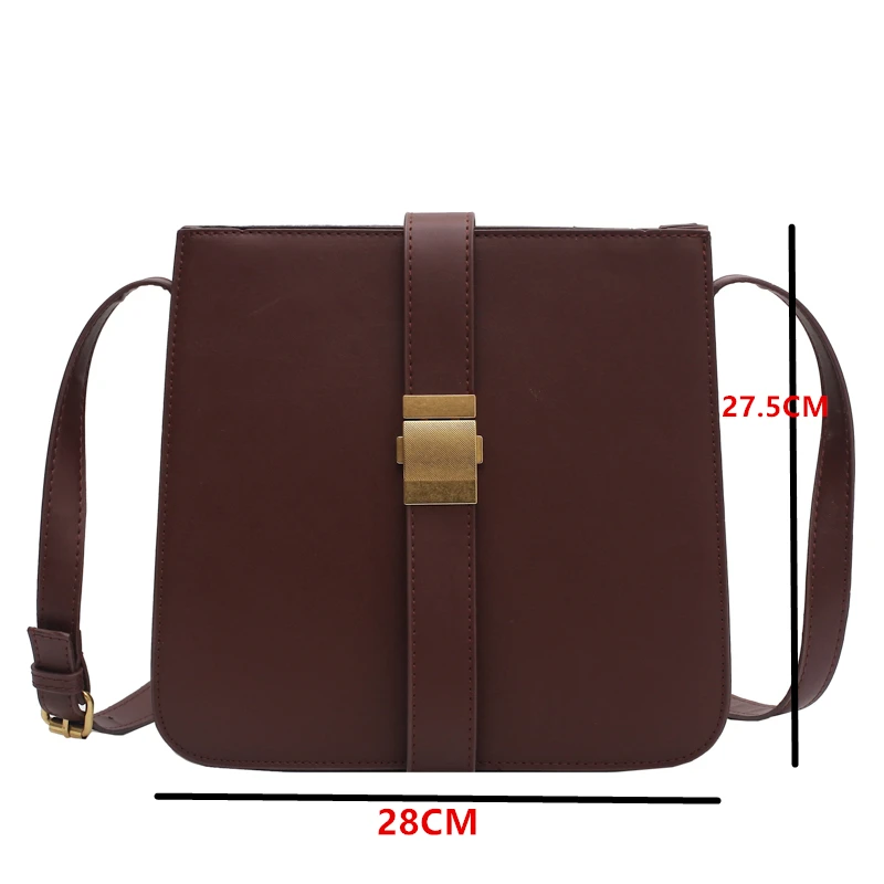 

Elegant Fashion Women Shoulder Bags 2021 Solid Simple PU Leather Crossbody Bags Branded Designer Small Handbags Purse Female