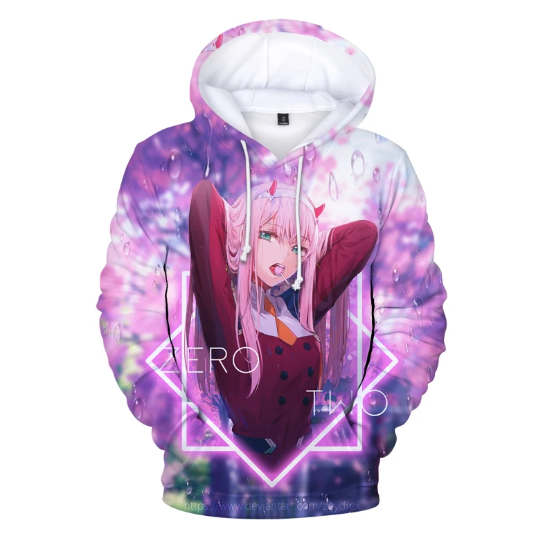 

Anime Zero Two Hoodie Darling Franxx3D Printed Long Sleeve Sweatshirt Men/Women Casual Pullover Harajuku Kawaii Style Streetwear
