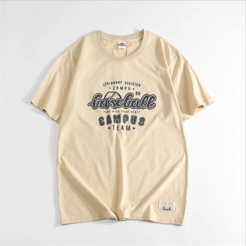 

New Arrival Summer Men T-Shirt Tee Fashion Retro Furnished Short Sleeve Pure Cotton Casual Round Collar Base Male Clothing Top