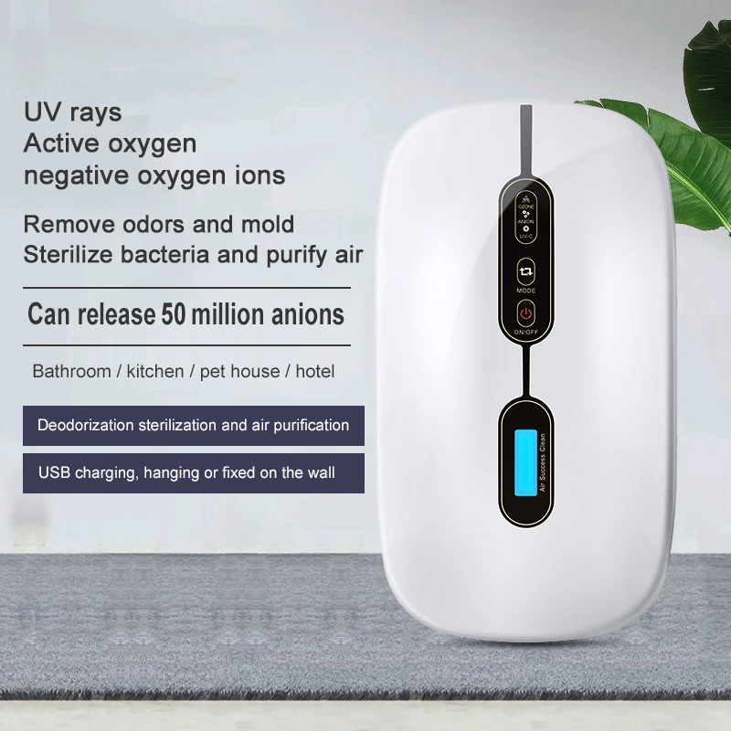 

Car Air Purifier Cleaner Negative Ion Digital LED display smart control Cleaner Remove Formaldehyde for Kitchen Home Vehicle