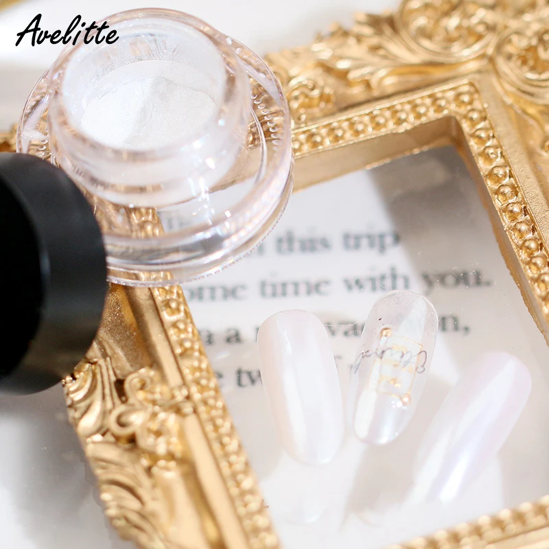 Волшебная зеркальная пудра для ногтей Avelitte ювелирный лазер золотой коричневый