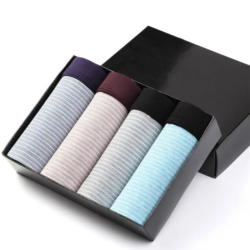 Хлопковые боксеры мужское нижнее белье мужские с принтом дышащие трусы