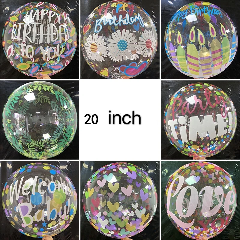 

10/50pcs 20inch Transparent Bobo Ballons Foil Helium Bubble Balloon Wedding Marriage Birthday Party Decoration Air Globos Toys