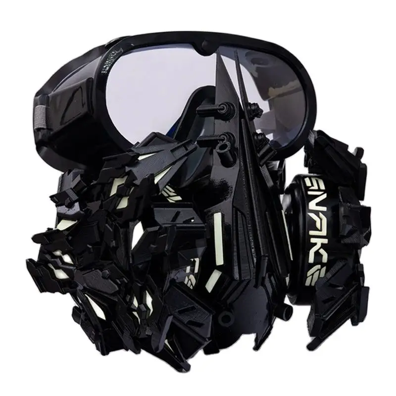 Белая маска мясника с функцией светящаяся в стиле панк-бара технологическая