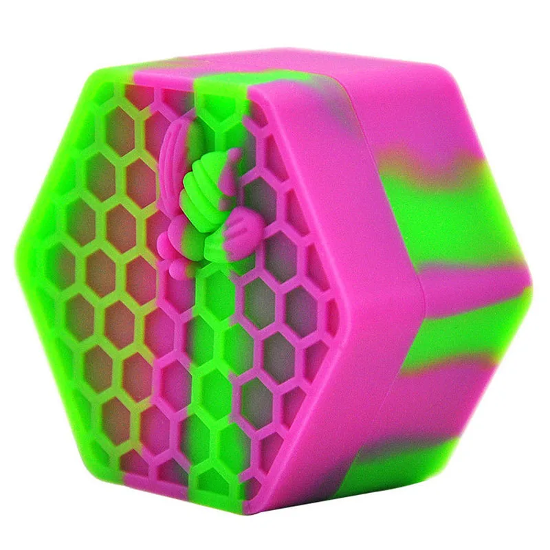 1x Портативный 26 мл антипригарный шестигранный силиконовый контейнер для