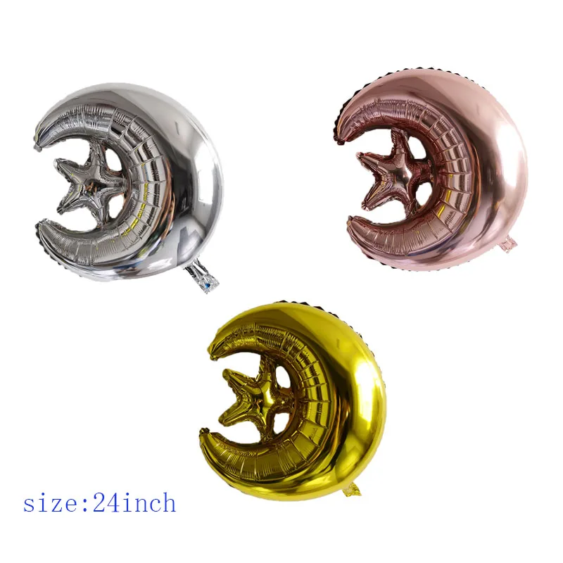 

1set Letter Eid Mubarak Ramadan Foil Balloons Ramadan Kareem Eid Decorations Banner Star Moon Helium Globos Party Supplies