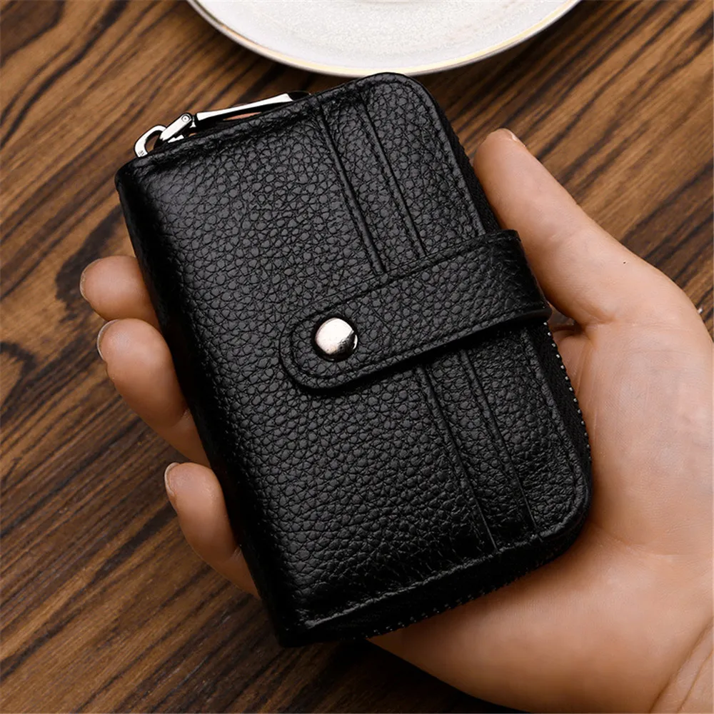 

Unisex Wallet PU Leather ID Credit Bank Business Card Holder Case Zipper Coin Purse Female Male Pocket Clutch Money Bag Clips