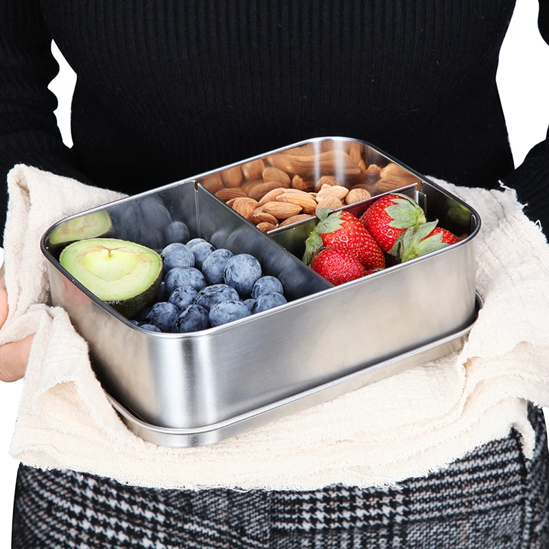 Контейнер для еды из нержавеющей стали с 3 отделениями | Дом и сад