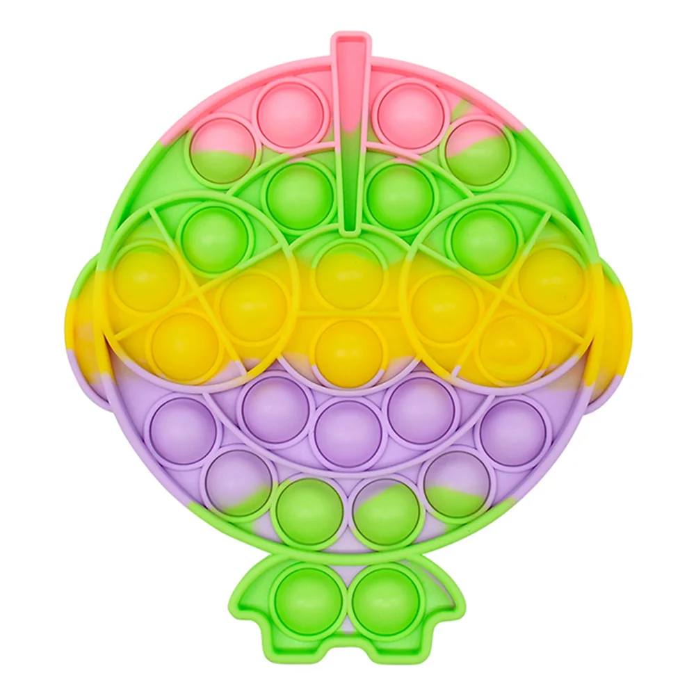 

Rainbow Animal Push Bubble Toy Push Pop Bubble Fidget Toy Stress Relief Interactive Toy for Kids Adults Silicone Game Disk