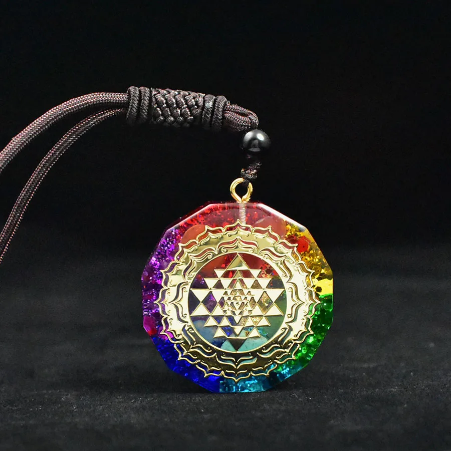 

Orgonite chakela crystal agate semi-precious stone Orgone Energy Healing pendant necklace lucky Gift