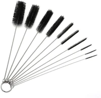 10pcsset stainless steel cleaning brush for weed pipe clean glass hookah smoking cachimba pipas fumar feeding bottle brush