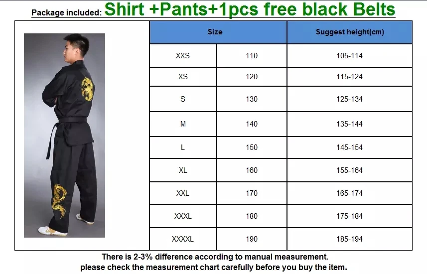 

High Quality Black Taekwondo Uniforme Suits TKD Taekwondo Clothing Sets Unisex Adult Child Embroidery Taekwondo Karate Clothes