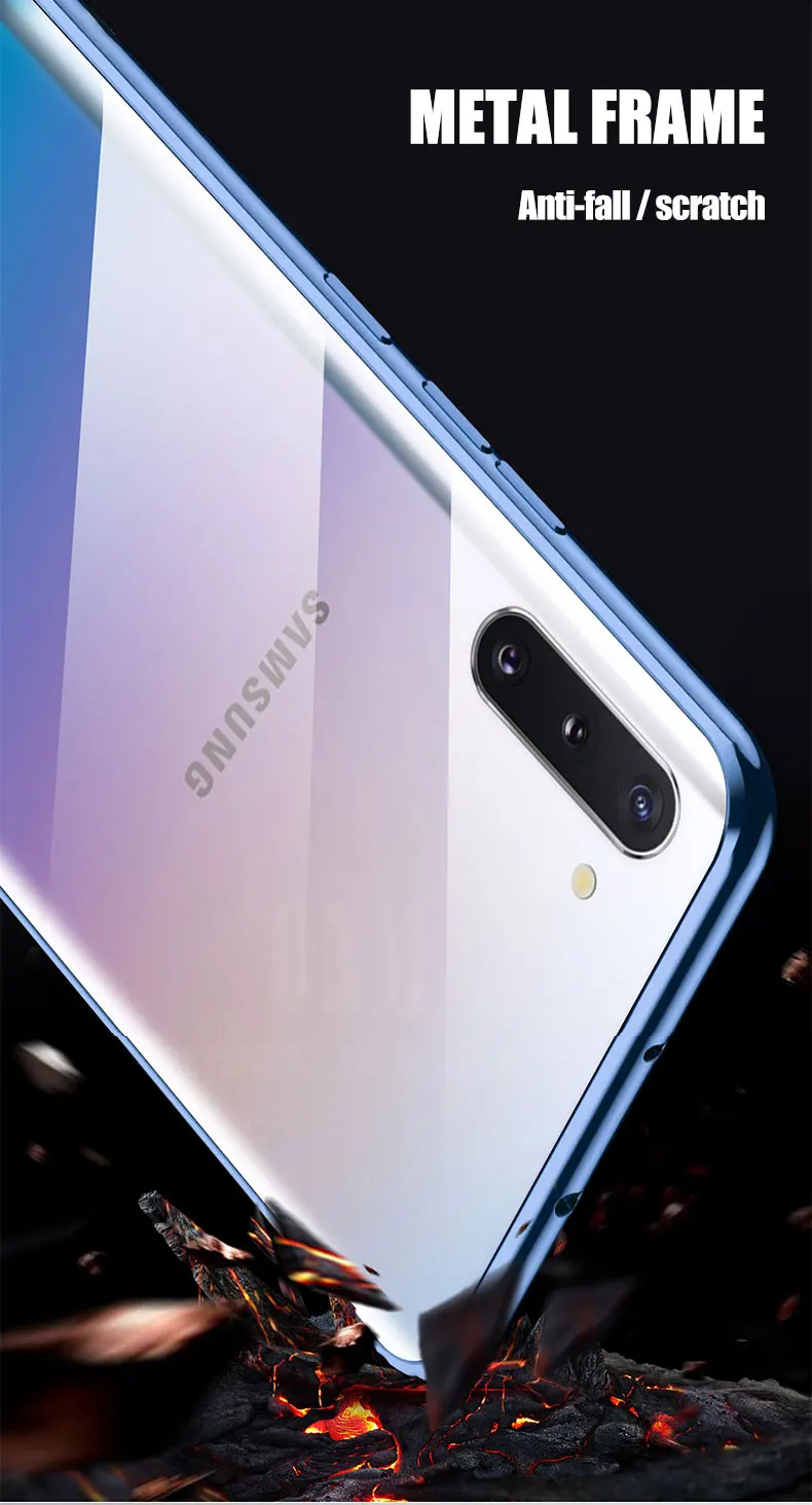 Чехол для samsung Galaxy Note 10 360 ° полная защита Магнитный чехол s чехол для Galaxy Note 10 Plus 5G металлический двойной стеклянный чехол