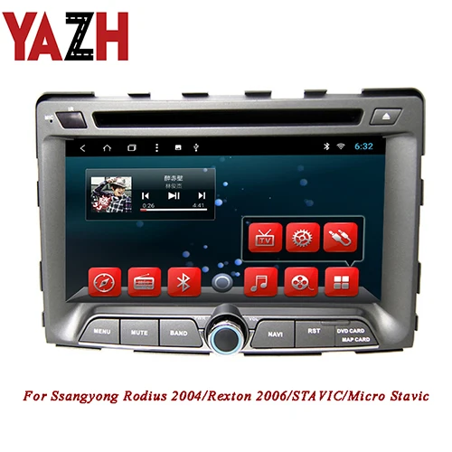 YAZH 2 Din автомагнитола CD dvd-плеер для Ssangyong Rodius 2004/Rexton 2006/STAVIC/Micro Stavic Android стерео Мультимедиа gps SWC - Цвет: 9.0 RAM 2GB ROM 32GB