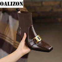 2021 new winter knitting warm chelsea boots women zapatos fashion weave snow ankle boots mid heels casual goth shoes mujer botas