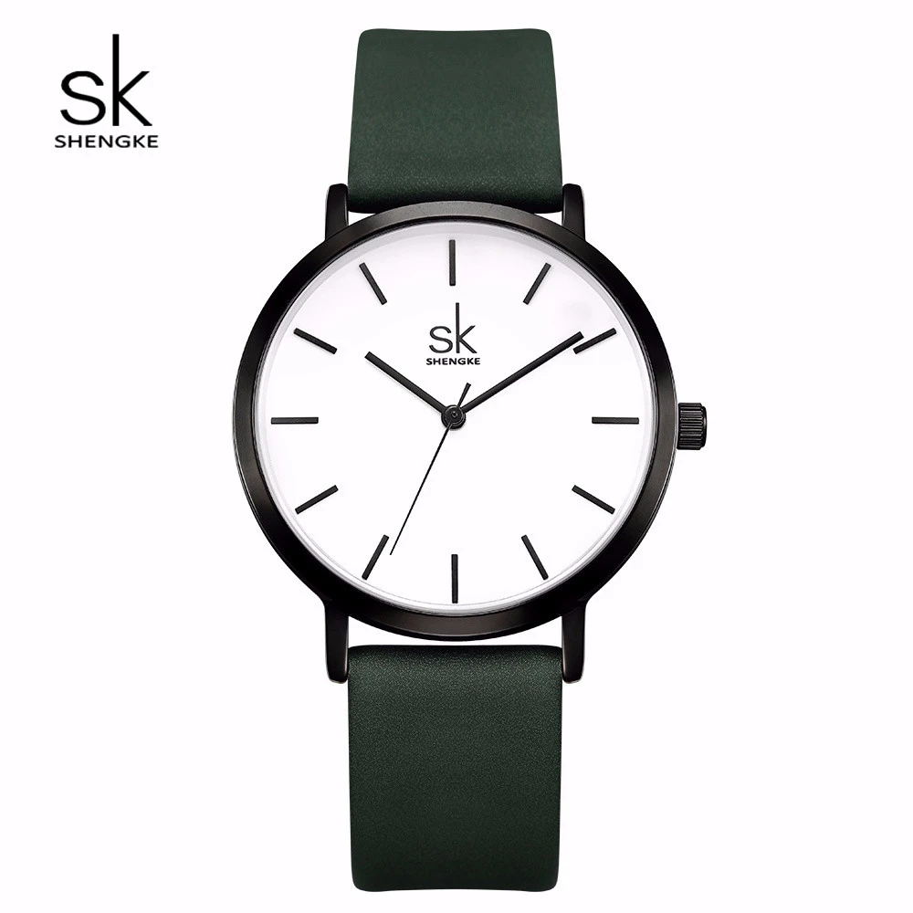 

Shengke Elegant Fashion Quartz Watch Woman Variable Color Green Fashion Dress Simple Waterproof Wristwatch Relogio Feminino 8026