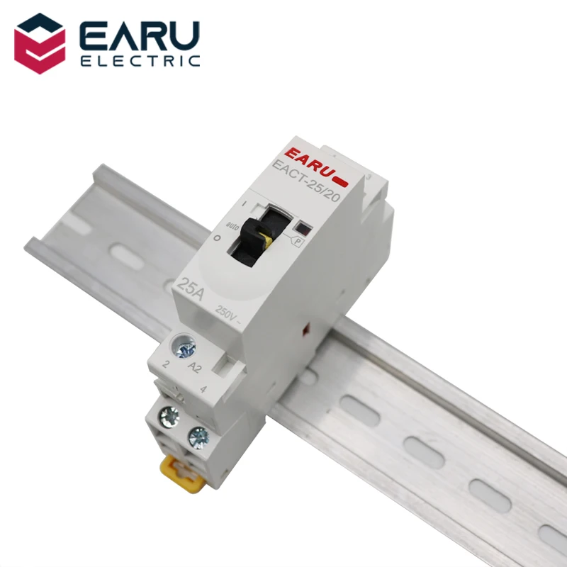 2P 4P 16A 25A 32A 40A 63A 220V 50/60Hz Din Rail Household AC Modular Contactor With Manual Control Handle Switch NO NC 2NO 2NC |