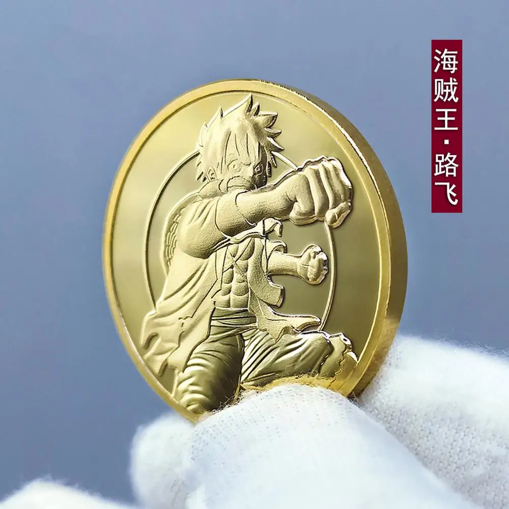 Одна штука Обезьяна D Луффи золотые коллекционные монеты японская Коллекция