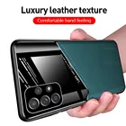 Автомобильный магнитный держатель, кожаный чехол для Samsung Galaxy A52 5G A 52 SM-A526B 6,5 дюйма, задняя камера из оргстекла, защитный чехол для телефона, оболочка