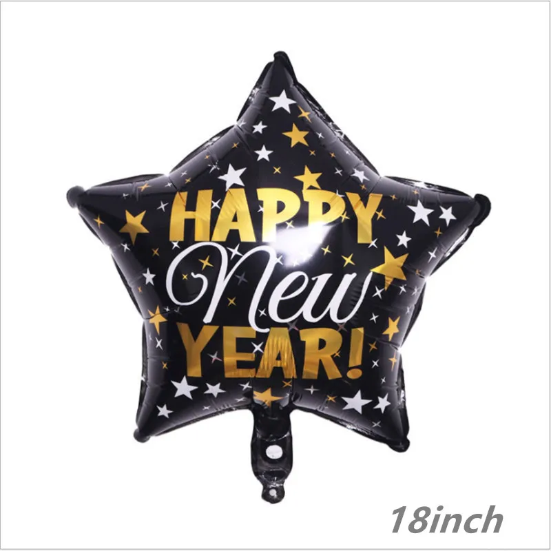 2 шт. новый воздушный шар черное золото с Новым годом пятиконечная звезда
