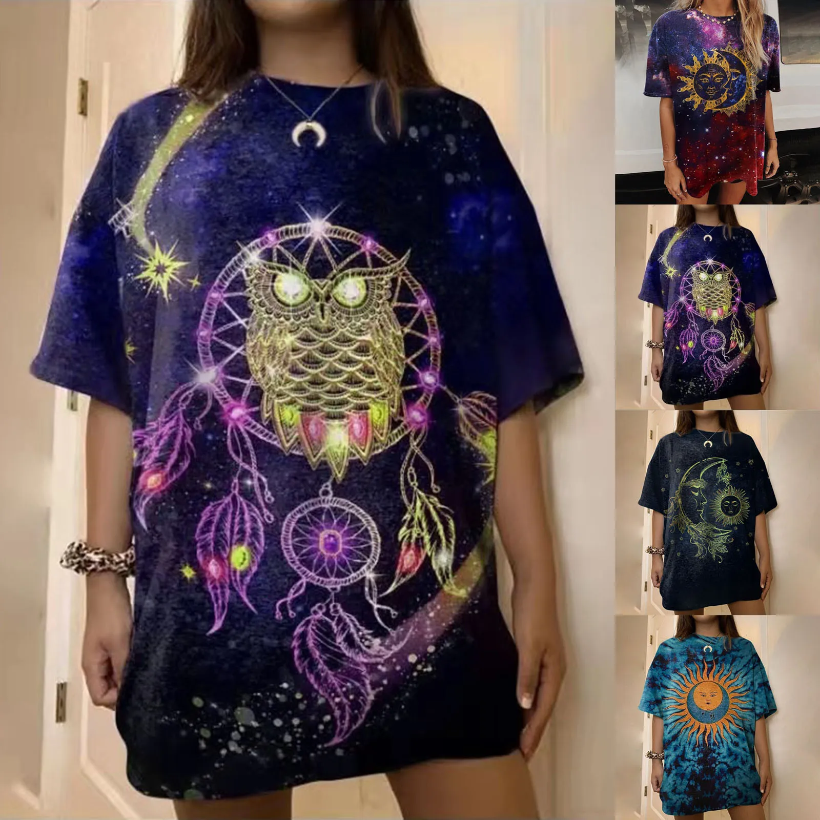 

Women Plus Size Print Cotton Top Summer Fashion O Neck Short Sleeve Streetwear Tee shirt 2021 New Teen Casual Blouse Blusa Femin