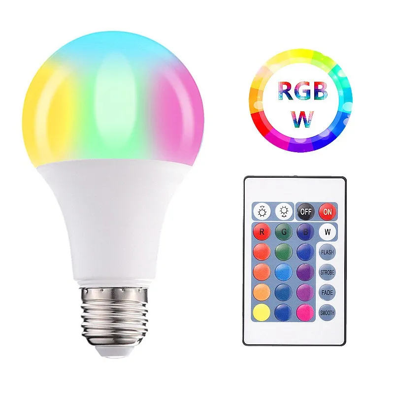 Светодиодная RGB лампа 3 Вт 5 10 15 E27 220 В|Светодиодные лампы и трубки| |
