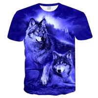lion t shirt 2021 summer new short sleeved 3d printing wolf element casual sports jacket for men and women personalized clothing