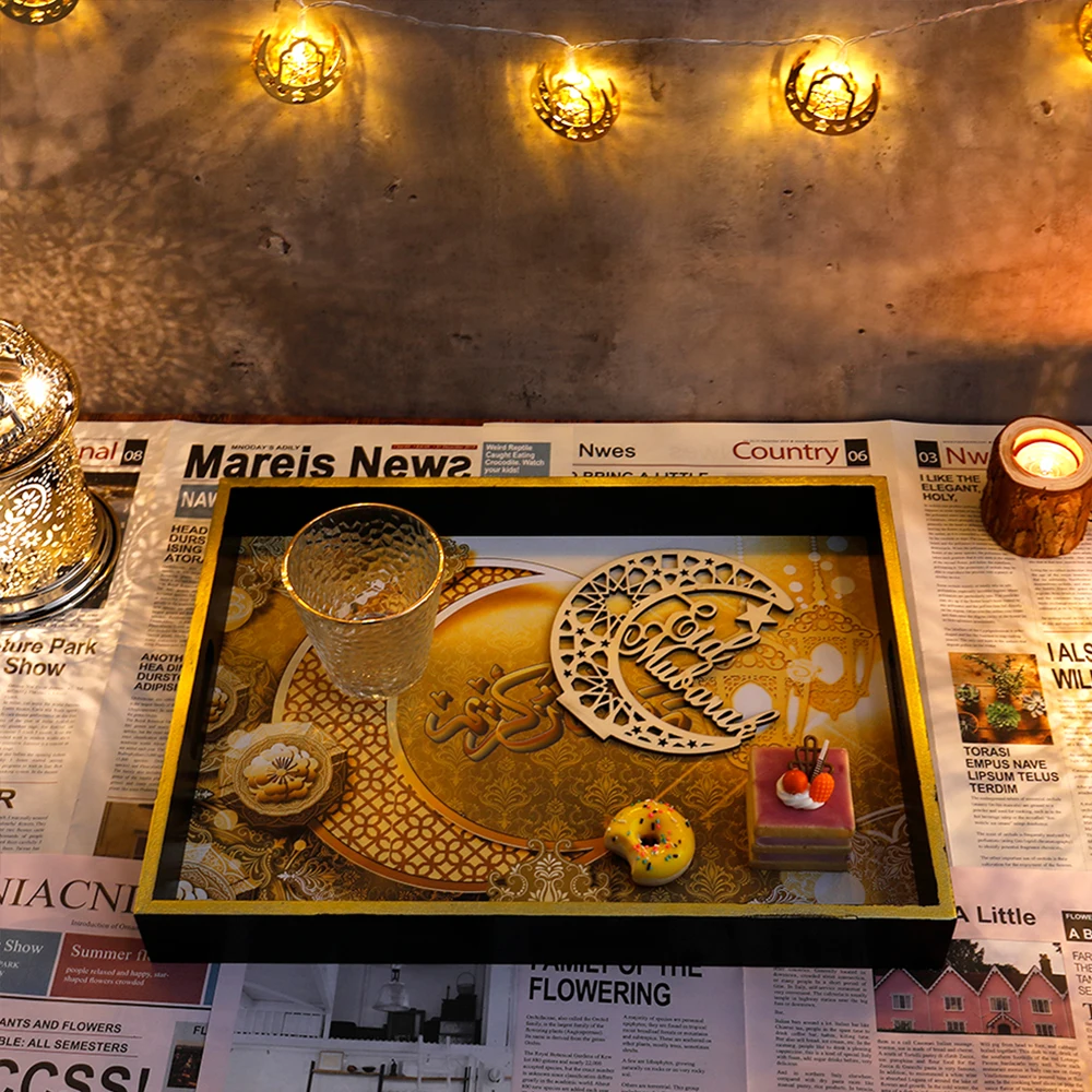 

Wooden Eid Mubarak Decoration Home Islamic Ramadan Kareem Muslim Party Decor Eid Food Tray Ramadan Mubarak Gifts Eid Al Adha