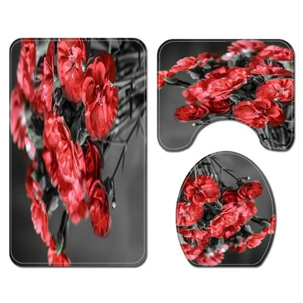 3 шт./компл. фланелевый простой черный белый красный цифровой принт коврик для