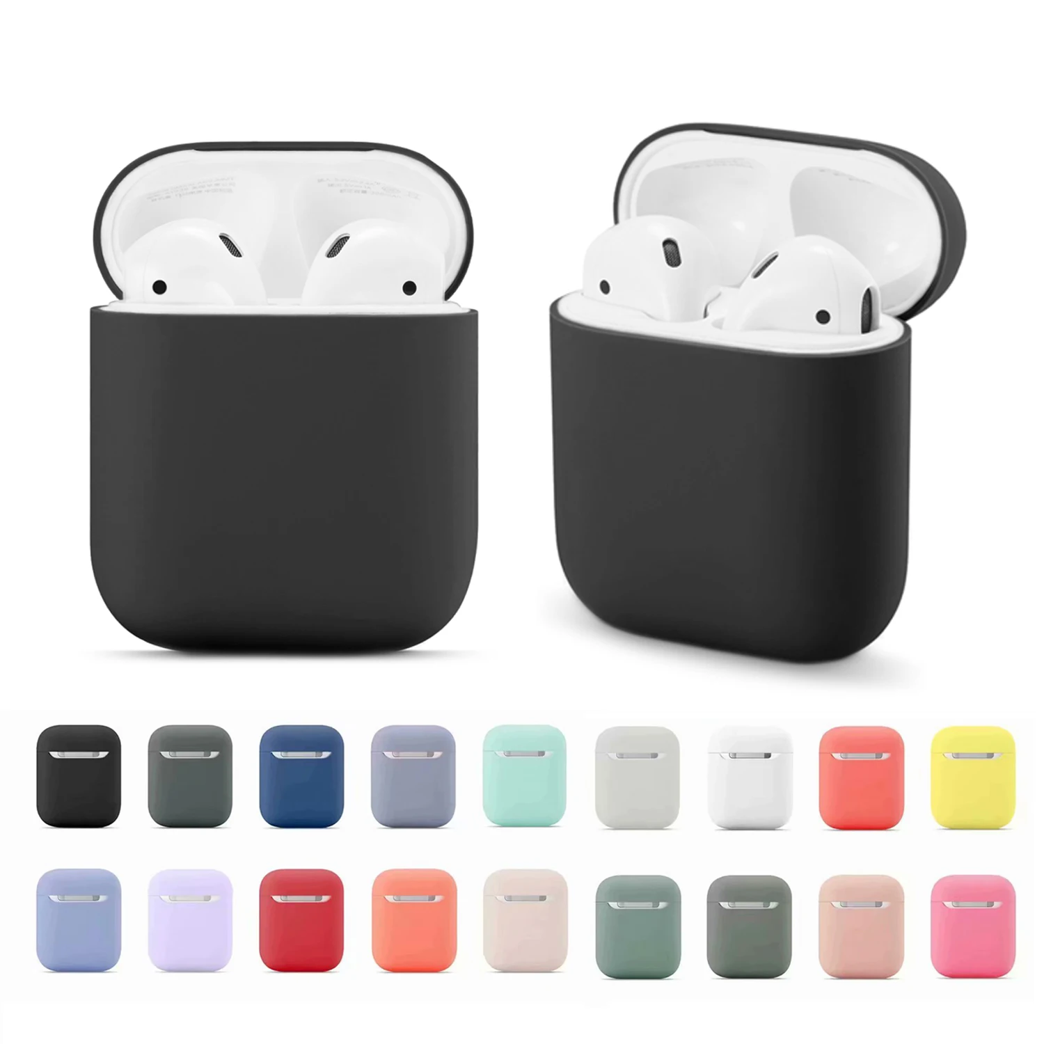

Soft Silicone Cases For Airpods 1/2 Protective Bluetooth-compatible Wireless Earphone Cover For Air Pods Charging Box Bags