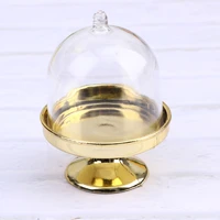 12pcs transparent gift candy storage boxes creative dessert cupcake holder party cake tray golden base