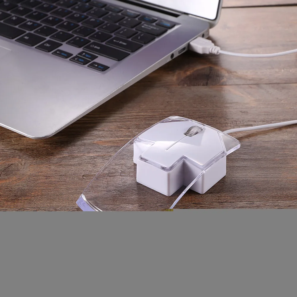 Творческий Прозрачный Led Проводная оптическая Мышь красивое голубое светильник