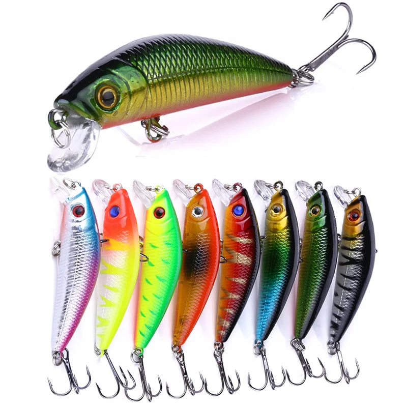 

MI012 Minnow Luya Fishing Lures 7cm 8g ABS Long Shot Submerged Tongue Bait Wobbler Tackle Artificial Hard 3D Fish Feeder Gears