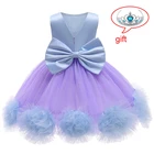 Infantil; Платье для девочки c цветочным 1st на день рождения вечерние свадебное кружевное платье-пачка с вуалью для девочек платье для маленьких девочек платье принцессы Vestido карнавальный костюм 2021