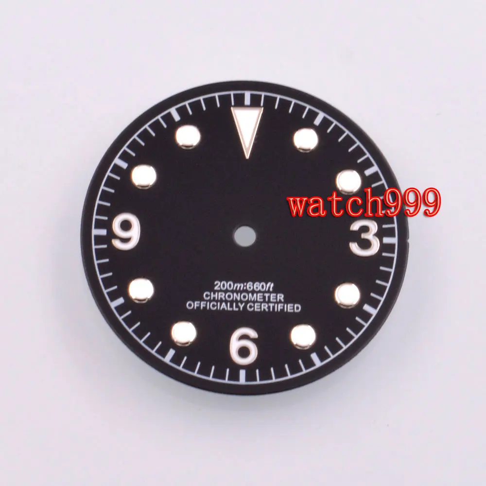 Циферблат для часов 30 5 мм светящийся черный/коричневый стерильный подходит ETA 2824