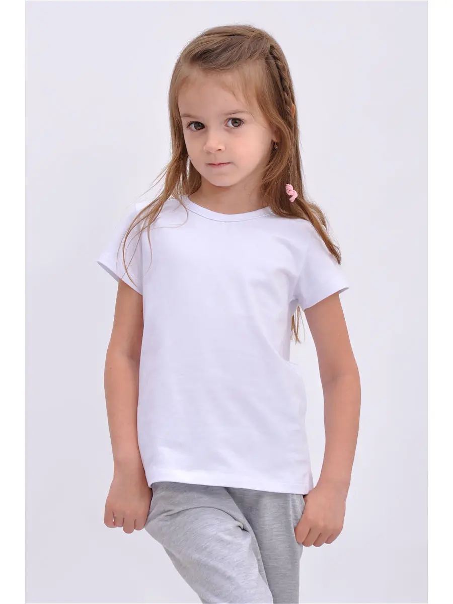 Чисто белые футболки для мальчиков и девочек детская повседневная футболка с