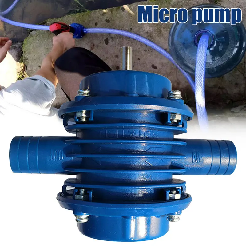 

Hand Drill Pump Metal DIY Home Household Water Pump Practical Blue Garden Self Priming Pump