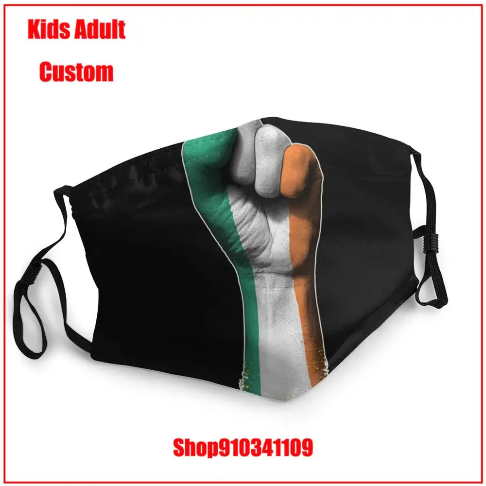 Маска для лица многоразовая моющаяся с принтом и флагом Ирландии pm2.5 - купить по