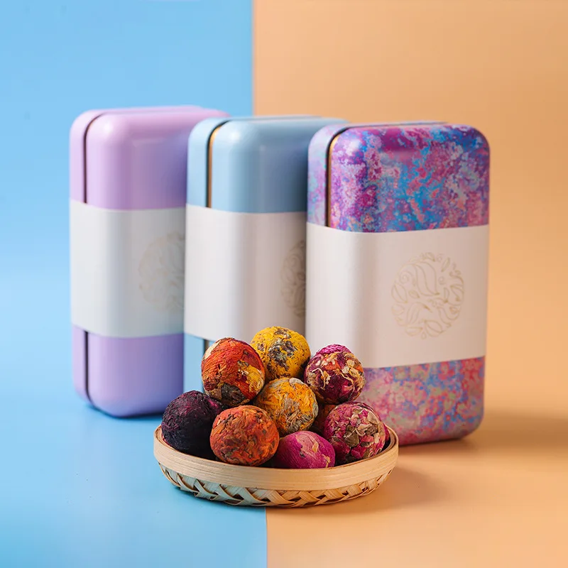 Ручная работа многовкусный цветок драконий жемчуг пуэр чайная коробка китайский