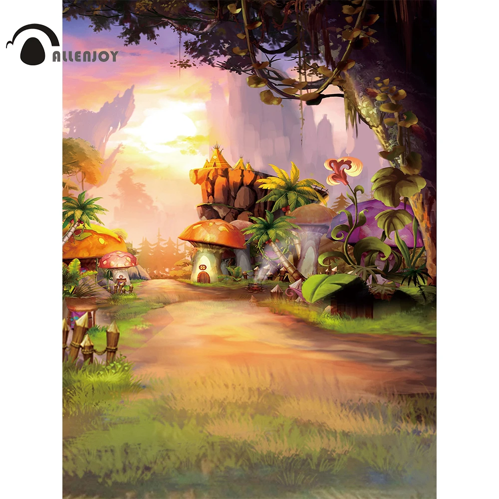 Allenjoy декорации &quotСтрана Чудес&quot Весенняя Сказка мультфильм гриб солнце дерево