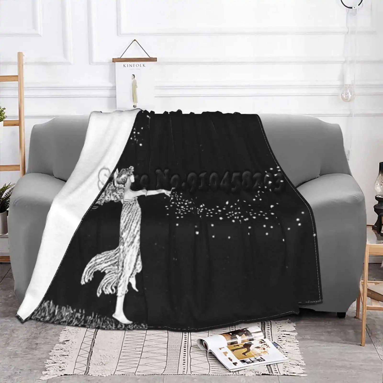 Одеяло Фланелевое для дивана с рассеивающимися звездами-волшебный лес-Ida аренoul