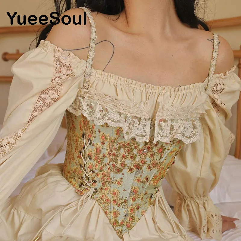 Новинка 2022 корсет бюстье с принтом Кружевная туника на бретельках пряжкой