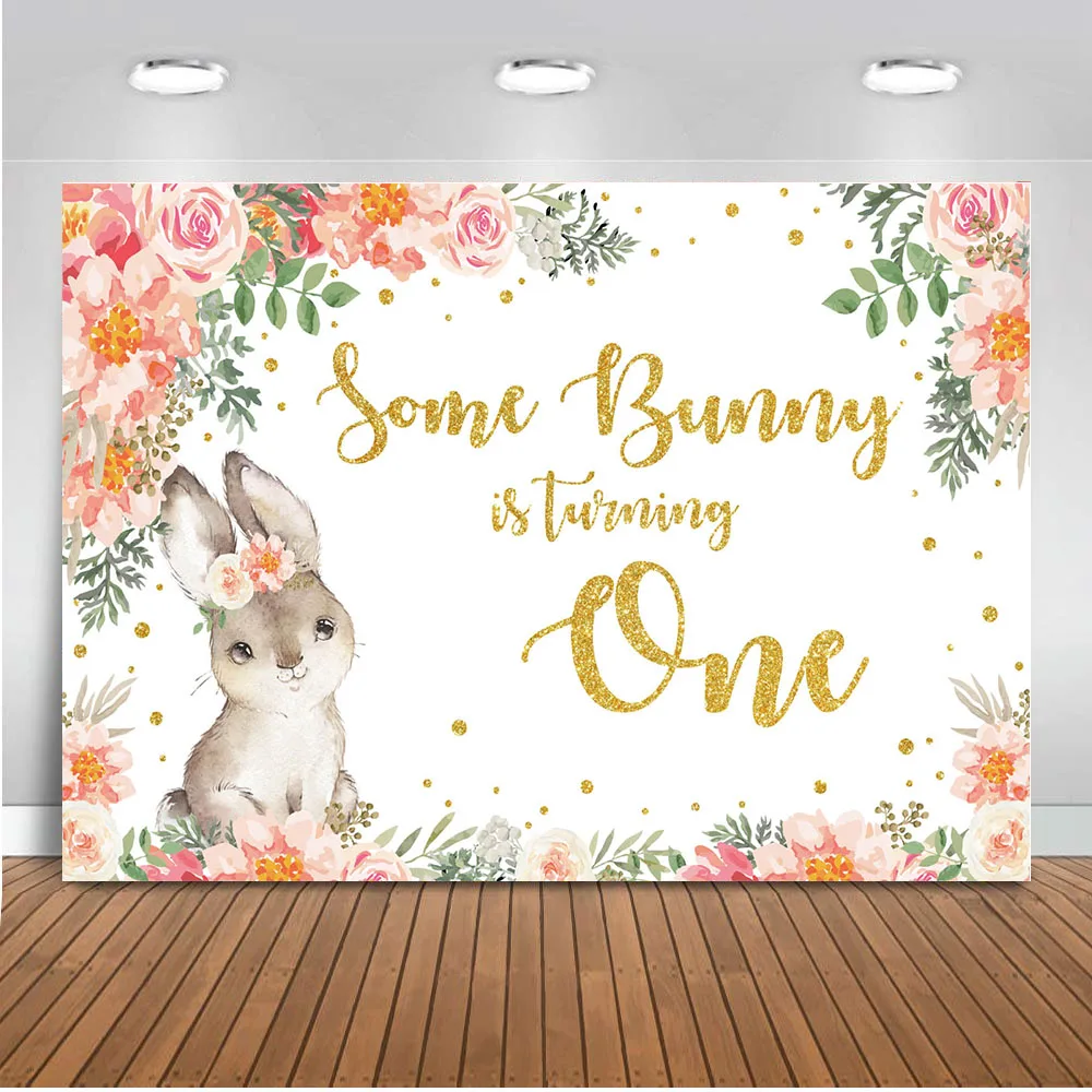

First Birthday Photograpy Background Some Bunny is Turning One Backdrop 1st Birthday Party Baby Shower Banner Decor