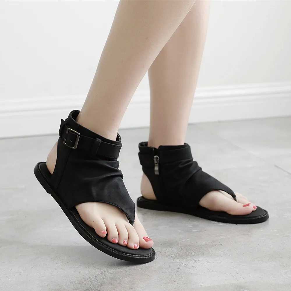 В Новинка хит продаж женские сандалии в римском стиле с открытым носком Цвет