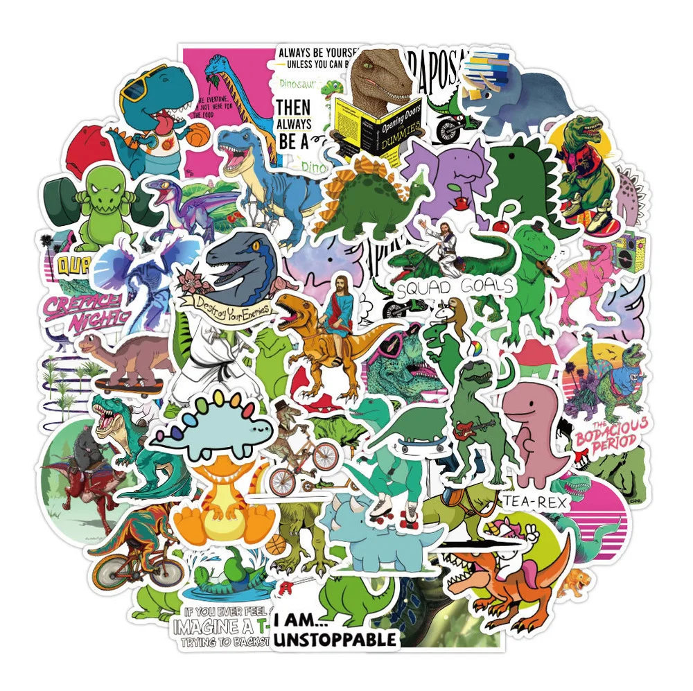 

50 наклеек в виде мини-животных, динозавров, граффити для самостоятельного изготовления Кубка, скейтборда, автомобиля, ноутбука, холодильник...