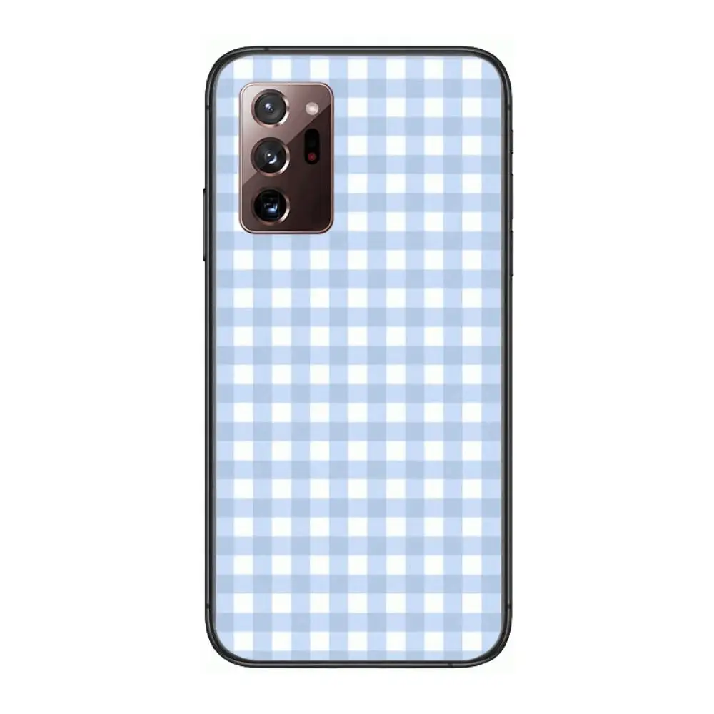 

Fashion plaid Phone Case cover hull For SamSung note20 10 9 8 4 pro plus black prime soft bumper Transparent
