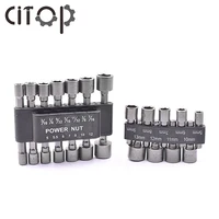citop 9pcs14pcs hex socket chromium vanadium steel nozzles nut driver set drill bit adapter sleeve electric 4 76 13mm