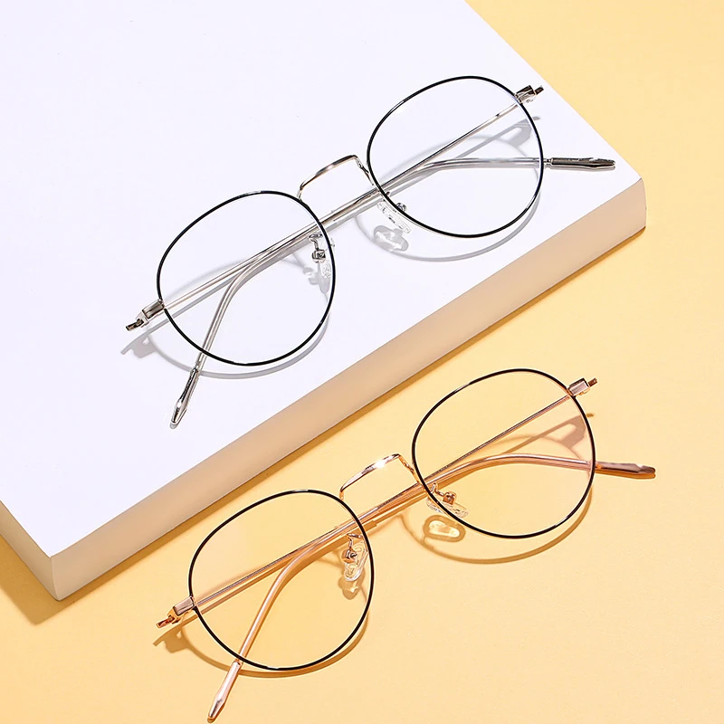 

Blue Light Blocking Glasses Cute Anti Eye Strain Fashion Metal Frame Glasses For Reading Play Computer d88