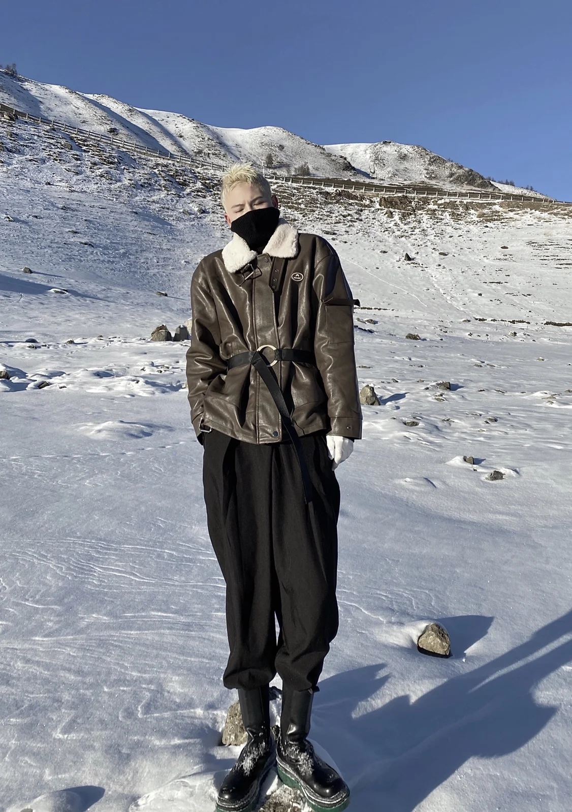 

UMI MAO Yamamoto Dark Wind Lamb Cashmere Motorcycle Men's Jacket Winter Cotton PU Leather Hooded Jacket Men Y2k Hombre