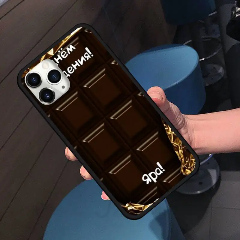 

Russian chocolate creative Phone Case For iphone 7 8 12 11 XR XS pro Max Mini plus Soft silicone cover shell funda